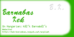 barnabas kek business card